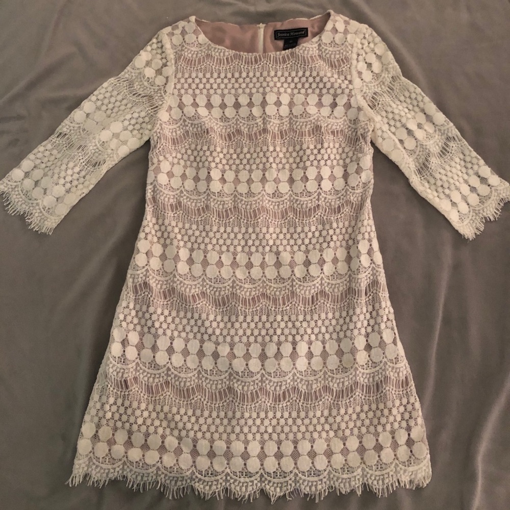 Jessica Howard White Lace Dress